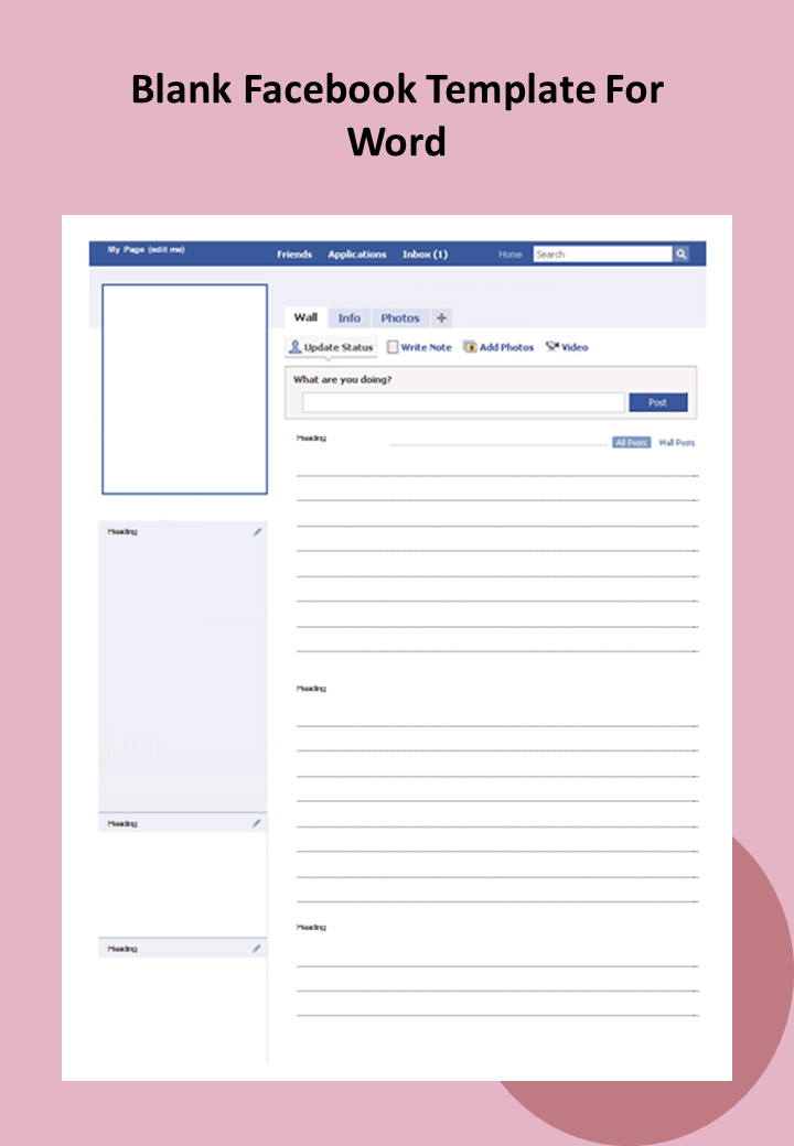 Blank Facebook Template For Word